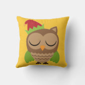 眠いフクロウ枕 クッション (裏面)