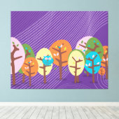 眠いフクロウ キャンバスプリント (インサイチュ (ウッドフロア))