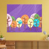 眠いフクロウ キャンバスプリント (インサイチュ (リビング))