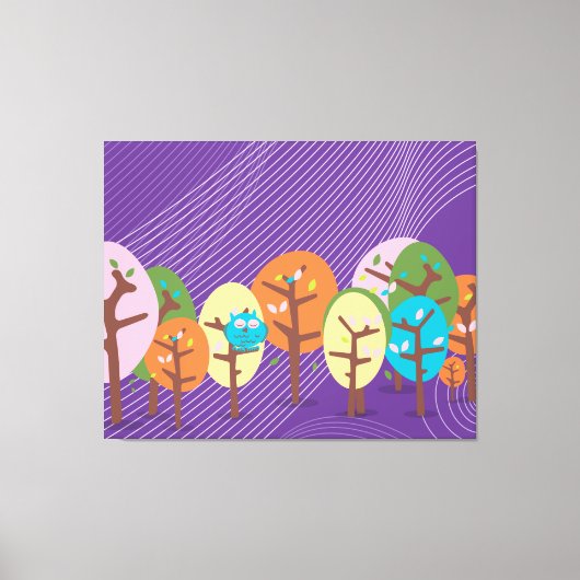 眠いフクロウ キャンバスプリント (正面)