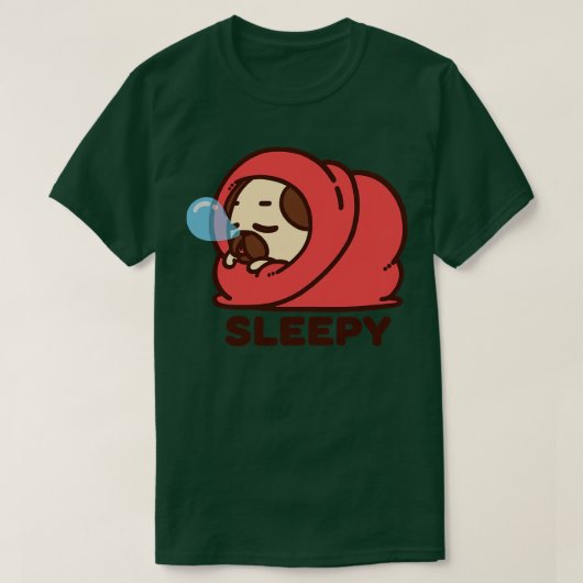 眠いプグリー Tシャツ (デザイン正面)