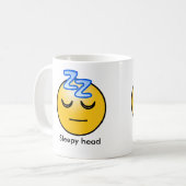 眠いヘッド顔文字のマグ コーヒーマグカップ (正面左)