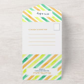 眠いベビーキャットカラフルベビーシャワー オールインワン招待状 (外側)