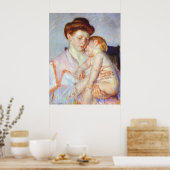 眠いベビー。c.1910年、メアリー・カッサット ポスター (キッチン)