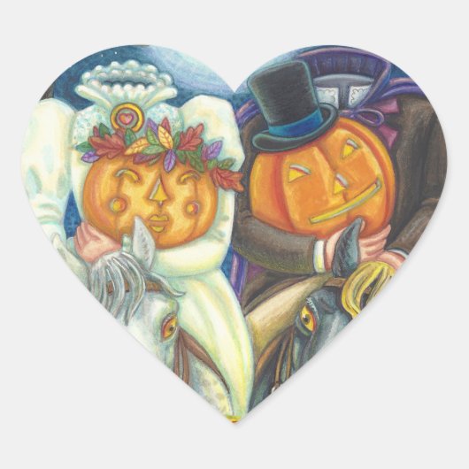 眠いホロウ結婚のカップル、ハロウィーンの誓い ハートシール (正面)