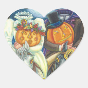 眠いホロウ結婚のカップル、ハロウィーンの誓い ハートシール