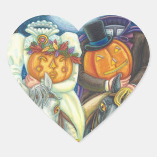 眠いホロウ結婚のカップル、ハロウィーンの誓い ハートシール