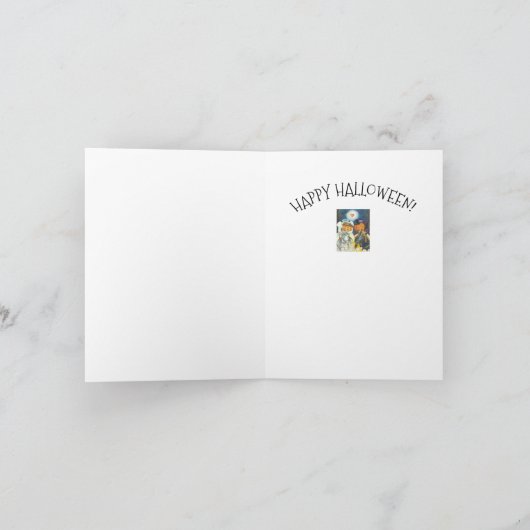 眠いホロウ結婚のハロウィーンのノートカード*Verse カード (内部)