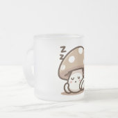 眠いマッシュルームマグ フロストグラスマグカップ (正面左)