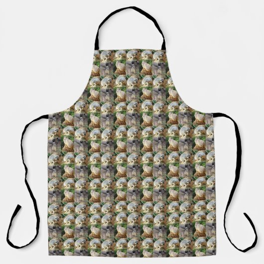 眠いメルカットの写真コラージュ エプロン (正面)