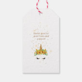 眠いユニコーンひまわり赤ちゃんシャワーモノグラム ギフトタグ (裏面)