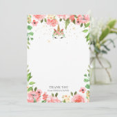 眠いユニコーンフローラベビーシャワーサンキューカード サンキューカード (スタンド正面)