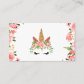 眠いユニコーン赤面フローラおむつラッフルチケット エンクロージャーカード (裏面)