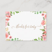 眠いユニコーン赤面フローラベイビーシャワー エンクロージャーカード (裏面)