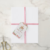 眠いユニコーン赤面フローラベビーシャワーモノグラム ギフトタグ (より糸付き)