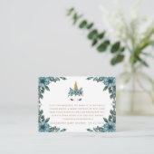 眠いユニコーン青いフローラの赤ちゃんシャワー エンクロージャーカード (スタンド正面)