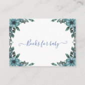 眠いユニコーン青いフローラの赤ちゃんシャワー エンクロージャーカード (裏面)