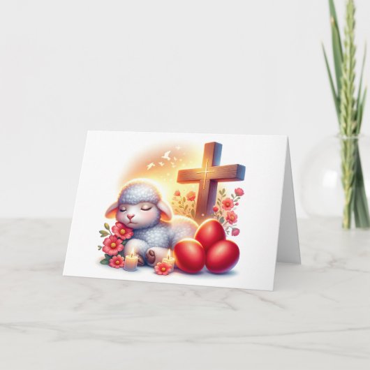 眠いラムハリストドッド復活祭 カード (正面)