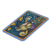 眠い中空とコーンのリス、面白いハロウィーン マグネット (左側)