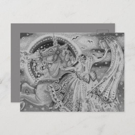 眠い中空のヘッドレスホースマンパロミノの花嫁 シーズンポストカード (正面/裏面)