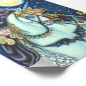 眠い中空ウィッチユニコーン&フクロウハロウィンポスター ポスター (角)