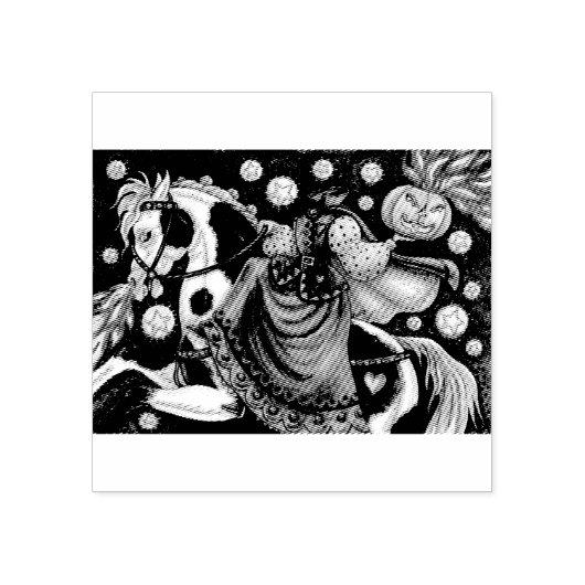 眠い中空ハロウィーンゴムスタンプの娘 ラバースタンプ (インプリント)