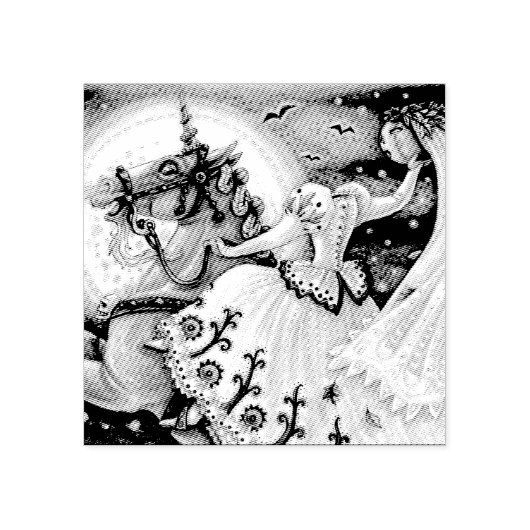 眠い中空ハロウィーンゴムスタンプの花嫁 ラバースタンプ (インプリント)