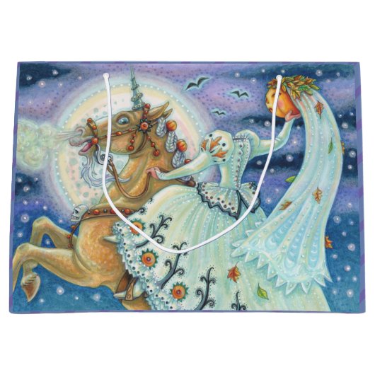 眠い中空ハロウィーン抱き枕の花嫁 ラージペーパーバッグ (正面)