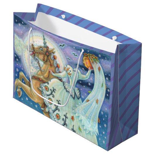 眠い中空ハロウィーン抱き枕の花嫁 ラージペーパーバッグ (正面アングル)