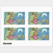 眠い中空ピンクのフラミンゴのステッカーシートRec 長方形シール (シート)