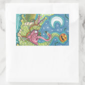 眠い中空ピンクのフラミンゴのステッカーシートRec 長方形シール (バッグ)