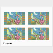 眠い中空ピンクのフラミンゴのステッカーシートRec 長方形シール (シート)