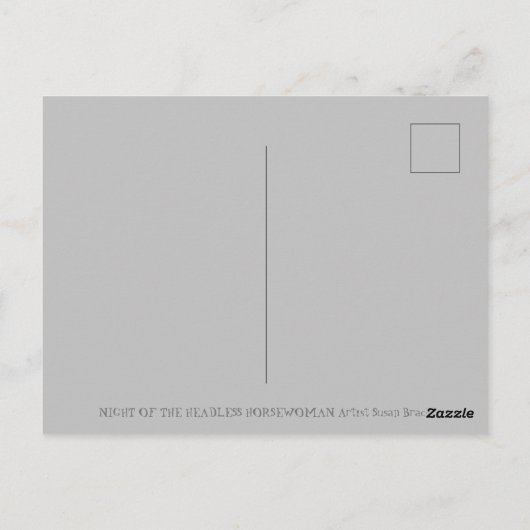 眠い中空ヘッドレスホースウーマンハロウィーン ポストカード (裏面)