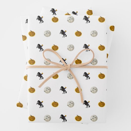 眠い中空ヘッドレスホースマンハロウィン不気味イン ラッピングペーパーシート (インサイチュ)