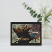 眠い中空ヘッドレスホースマンホールディングパンプキン ポストカード (スタンド正面)