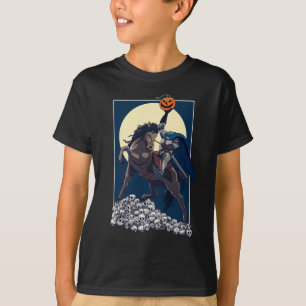 眠い中空ヘッドレスホースマン ハロウィーン Tシャツ