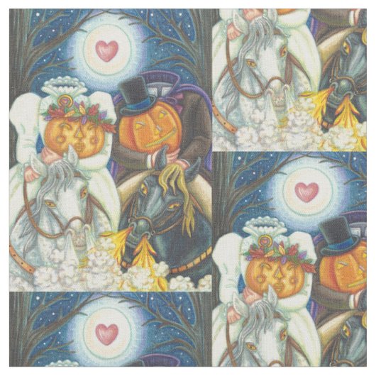 眠い中空結婚のハロウィーン生地リピート ファブリック (クローズアップ)
