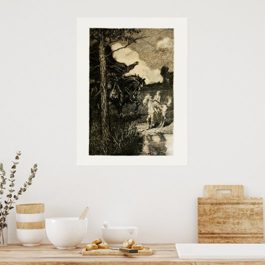 眠い中空：大きな寸法の馬の男 ポスター (キッチン)