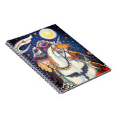 眠い中空、頭のないゴシック様式の魔女、ユニコーン、フクロウ ノートブック (右側)