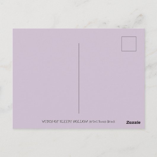 眠い中空、頭のないゴシック様式の魔女、ユニコーン、フクロウ ポストカード (裏面)