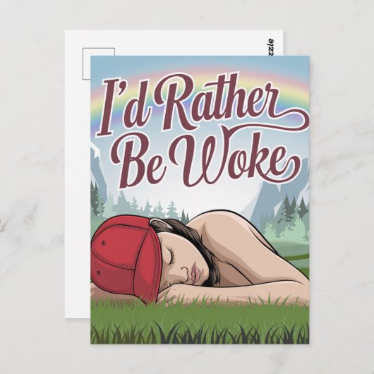 眠い人はむしろ山の虹を覚まされる ポストカード (正面/裏面)