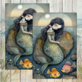眠い人魚ガールデコペティッシュペーパー 薄葉紙