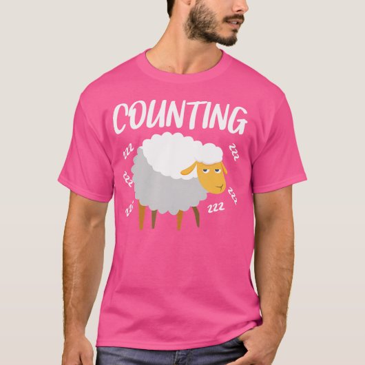 眠い動物アイディア眠る農家カウントシープ Tシャツ (正面)