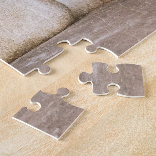 眠い夢を見る大人のライオンを岩に ジグソーパズル (側面)