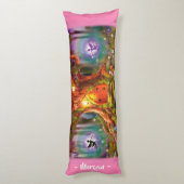 眠い妖精の魔法の木。 ピンクの巨大なカスタム ボディピロー (裏面 (縦))