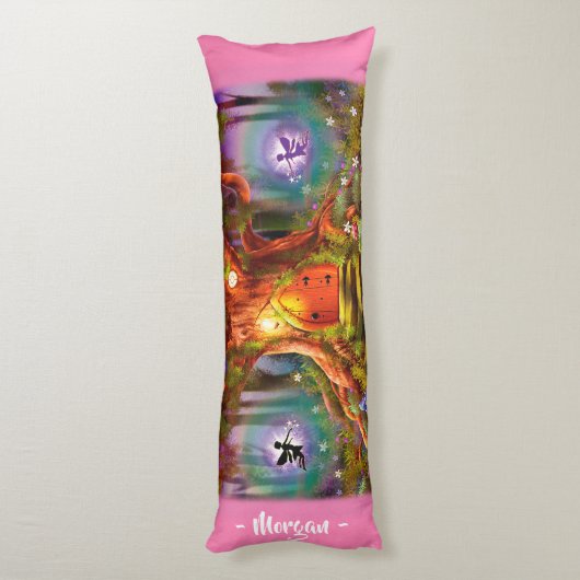 眠い妖精の魔法の木。 ピンクの巨大なカスタム ボディピロー (裏面 (縦))