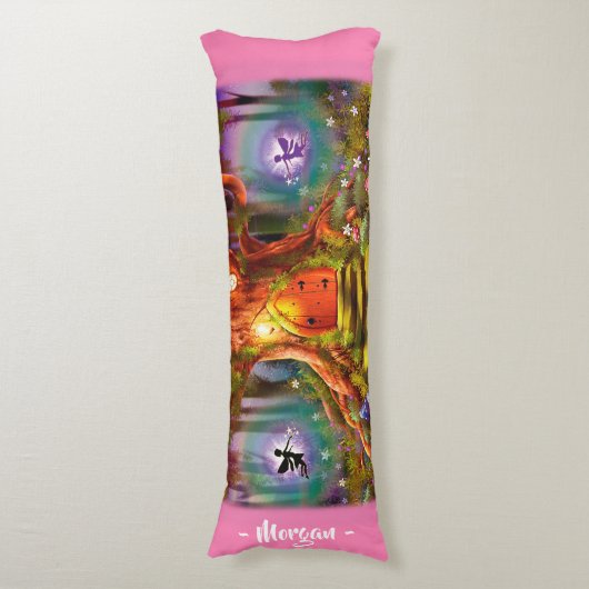 眠い妖精の魔法の木。 ピンクの巨大なカスタム ボディピロー (正面縦)