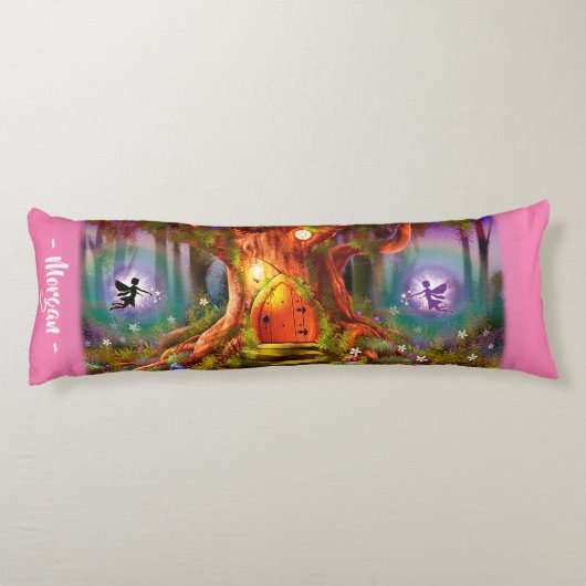 眠い妖精の魔法の木。 ピンクの巨大なカスタム ボディピロー (裏面)