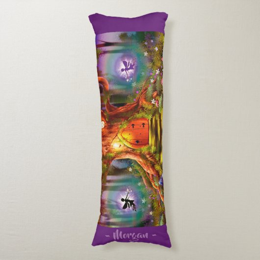 眠い妖精の魔法の木。 紫色の巨大なカスタム ボディピロー (正面縦)
