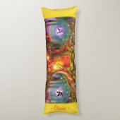 眠い妖精の魔法の木。 黄色く巨大なカスタム ボディピロー (裏面 (縦))